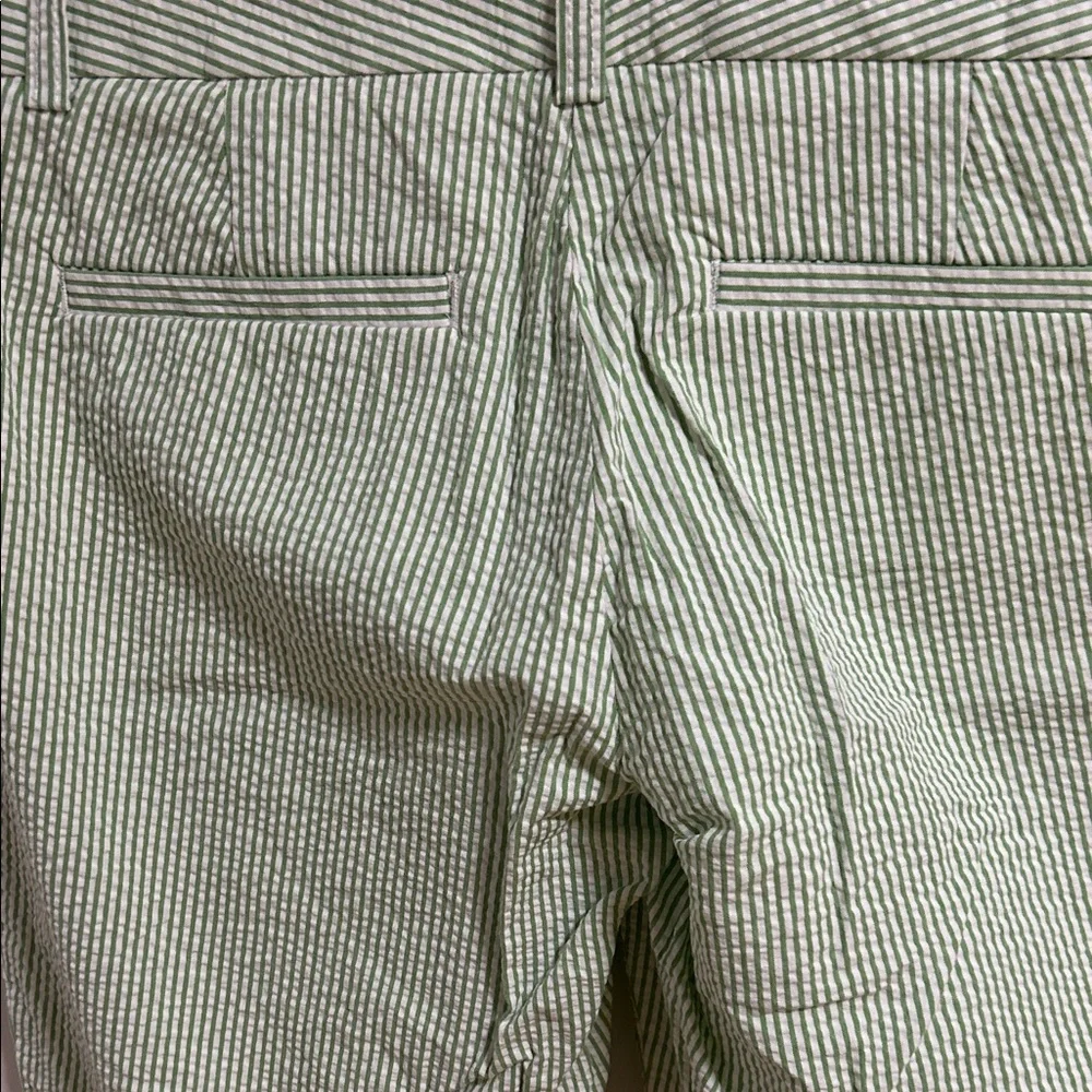 J. Crew Preppy Y2K Vintage Light Green Seersucker Bermuda Shorts City Fit
